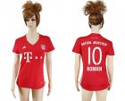 Womens Bayern Munchen #10 Robben Home Soccer Club Jersey