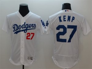 Dodgers #27 Matt Kemp White Flexbase Jersey