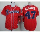 mlb jerseys atlanta braves #47 glavine red[75 th]