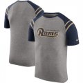 Los Angeles Rams Enzyme Shoulder Stripe Raglan T-Shirt Heathered Gray