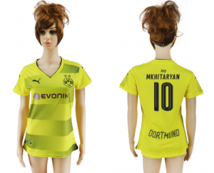 2017-18 Dortmund 10 MKHITARYAN Home Women Soccer Jersey