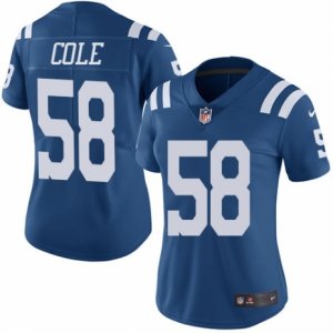 Women\'s Nike Indianapolis Colts #58 Trent Cole Limited Royal Blue Rush NFL Jersey