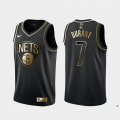 Nets #7 Kevin Durant Black Gold Nike Swingman Jersey