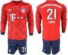 2018-19 Bayern Munich 21 LAHM Home Long Sleeve Soccer Jersey