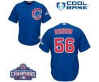 Youth Majestic Chicago Cubs #56 Hector Rondon Authentic Royal Blue Alternate 2016 World Series Champions Cool Base MLB Jersey