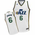 Mens Adidas Utah Jazz #6 Joe Johnson Swingman White Home NBA Jersey