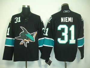 nhl san jose sharks #31 nieml black