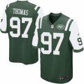 Mens Nike New York Jets #97 Lawrence Thomas Game Green Team Color NFL Jersey