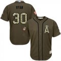 Men Los Angeles Angels Of Anaheim #30 Nolan Ryan Green Salute to Service Stitched Baseball Jersey