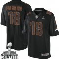 Nike Denver Broncos #18 Peyton Manning Black Super Bowl XLVIII NFL Impact Limited Jersey