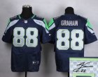 Nike Seattle Seahawks #88 Jimmy Graham blue jerseys(Elite)(Signature)