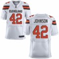 Mens Nike Cleveland Browns #42 Malcolm Johnson Elite White NFL Jersey