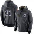 NFL Mens Nike Dallas Cowboys #31 Byron Jones Stitched Black Anthracite Salute to Service Player Performance Hoodie