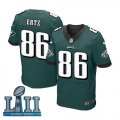 Men Nike Philadelphia Eagles #86 Zach Ertz Green 2018 Super Bowl LII Elite Jersey