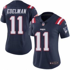 Women\'s Nike New England Patriots #11 Julian Edelman Limited Navy Blue Rush NFL Jersey