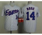 mlb jerseys montreal expos #14 rose white(blue strip)[1982 m&n]