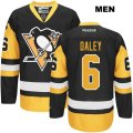 Mens Pittsburgh Penguins #6 Trevor Daley Reebok Black Premier Jersey