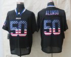 Nike Buffalo Bills #50 Alonso Black Jerseys(USA Flag Fashion Elite)