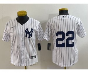 Women\'s New York Yankees #22 Jacoby Ellsbury White Stitched Cool Base Nike Jersey