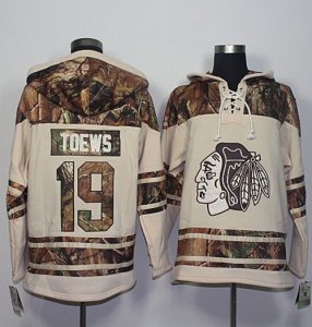 Mens Chicago Blackhawks #19 Jonathan Toews Cream Camo Stitched NHL Jersey