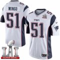 Youth Nike New England Patriots #51 Barkevious Mingo Elite White Super Bowl LI 51 NFL Jersey