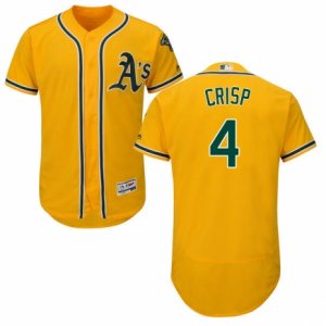 Men\'s Majestic Oakland Athletics #4 Coco Crisp Gold Flexbase Authentic Collection MLB Jersey