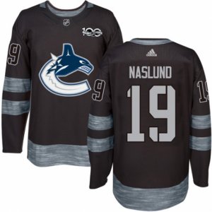 Mens Adidas Vancouver Canucks #19 Markus Naslund Authentic Black 1917-2017 100th Anniversary NHL Jersey