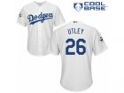 Youth Majestic Los Angeles Dodgers #26 Chase Utley Replica White Home 2017 World Series Bound Cool Base MLB Jersey