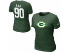 Women Nike Green Bay Packers #90 RAJI Name & Number T-Shirt green