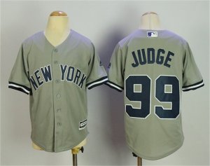 Yankees #99 Aaron Judge Gray Youth Cool Base Jersey