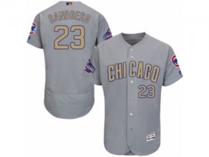 Mens Majestic Chicago Cubs #23 Ryne Sandberg Authentic Gray 2017 Gold Champion Flex Base MLB Jersey