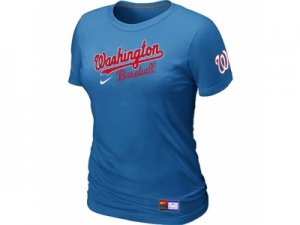 Women MLB Washington Nationals L.blue Nike Short Sleeve Practice T-Shirt