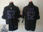 2013 Super Bowl XLVII NEW Baltimore Ravens 52 Ray Lewis Black Jerseys (Impact Limited)