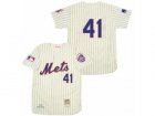 Mens Mitchell and Ness 1969 New York Mets #41 Tom Seaver Authentic Cream Throwback MLB Jersey