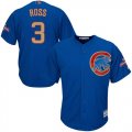 Chicago Cubs #3 David Ross Blue World Series Champions Gold Program Cool Base Jersey