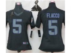 2013 Nike Super Bowl XLVII NFL Women Baltimore Ravens #5 Joe Flacco Black Jerseys(Impact Limited)