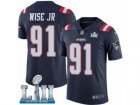 Men Nike New England Patriots #91 Deatrich Wise Jr Limited Navy Blue Rush Vapor Untouchable Super Bowl LII NFL Jersey