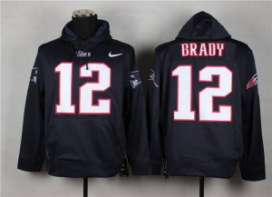 Nike England Patriots #12 Tom Brady blue jerseys(Pullover Hoodie)