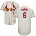 Mens Majestic St. Louis Cardinals #6 Stan Musial Cream Flexbase Authentic Collection MLB Jersey