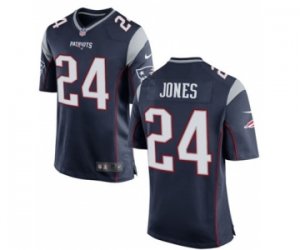 Mens Nike New England Patriots #24 Cyrus Jones Game Navy Blue Team Color NFL Jersey