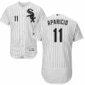 Men's Majestic Chicago White Sox #11 Luis Aparicio White Black Flexbase Authentic Collection MLB Jersey