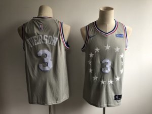 76ers #3 Allen Iverson Gray 2018-19 City Edition Nike Swingman Jersey