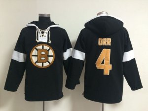 NHL Boston Bruins #4 Bobby Orr black jerseys[pullover hooded sweatshirt]