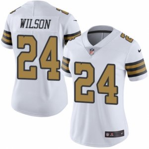 Women\'s Nike New Orleans Saints #24 Kyle Wilson Limited White Rush NFL Jersey