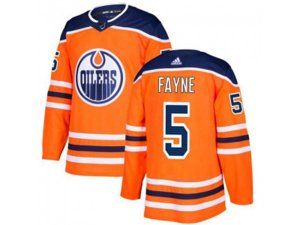 Adidas Edmonton Oilers #5 Mark Fayne Orange Home Authentic Stitched NHL Jersey