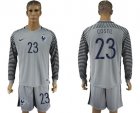 France #23 Costil Grey Goalkeeper Long Sleeves Soccer Country Jersey