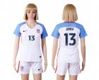 Womens USA #13 Jones Home Soccer Country Jersey