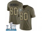 Men Nike New England Patriots #80 Danny Amendola Limited Olive Camo 2017 Salute to Service Super Bowl LII NFL Jersey
