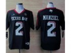 NCAA Addidas Texas A&M Aggies Johnny Manziel #2 Football Techfit Jerseys Black