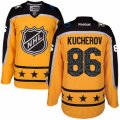 Mens Reebok Tampa Bay Lightning #86 Nikita Kucherov Authentic Yellow Atlantic Division 2017 All-Star NHL Jersey